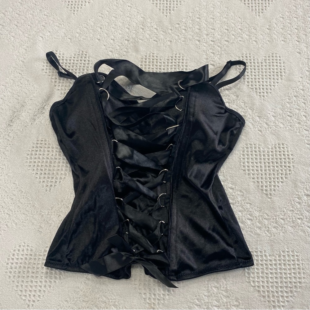 Spirit Halloween Black Corset Top (M)